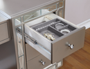 Leighton Vanity Desk And Stool Metallic Mercury