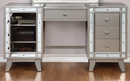 Leighton Vanity Desk And Stool Metallic Mercury