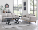 Kester 3-Piece Recessed Track Arm Living Room Set Beige