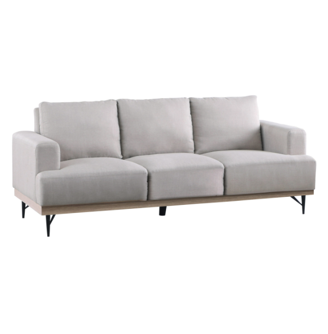 Kester 3-Piece Recessed Track Arm Living Room Set Beige