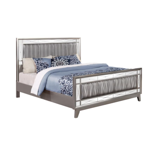 Leighton King bed Metallic Mercury