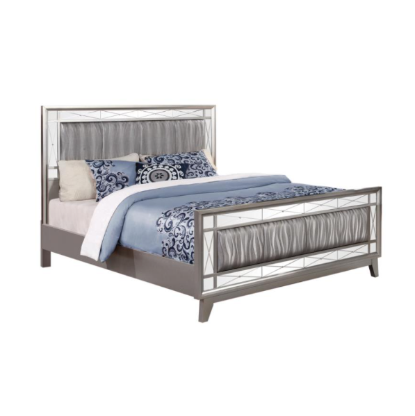 Leighton King bed Metallic Mercury