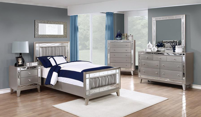 Leighton King bed Metallic Mercury