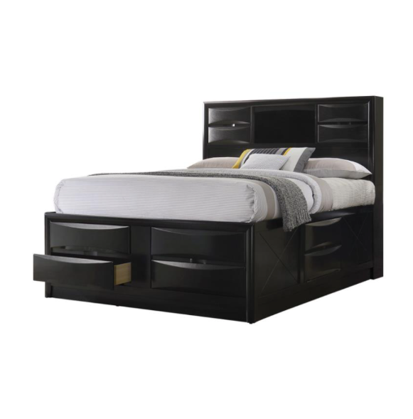 Briana Queen Platform Storage Bed Black.