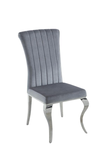 Carone Upholstered Side Chairs Black And Chrome (Set Of 4)