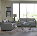 Grayson 2-Piece Sloped Arm Upholstered Living Room Set Grey