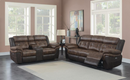 Saybrook 3-Piece Tufted Cushion Motion Living Room Set Chocolate And Dark Brown