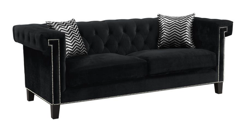 Reventlow Tufted Sofa Black. 3 PC SET