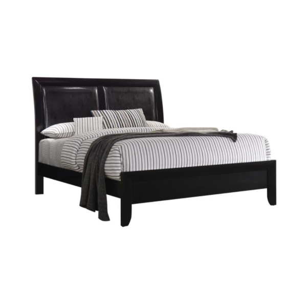 Briana Queen Upholstered Panel Bed Black