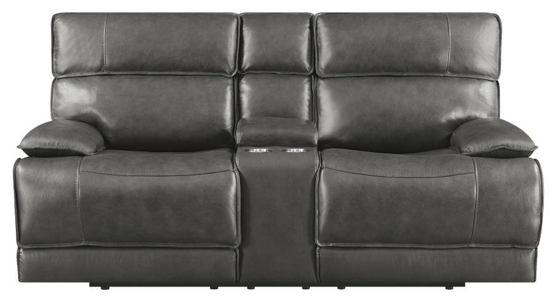 Stanford Cushion Back Power Sofa Charcoal