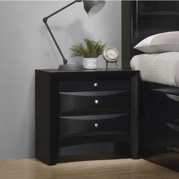 Briana Queen Upholstered Panel Bed Black