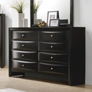 Briana Queen Upholstered Panel Bed Black