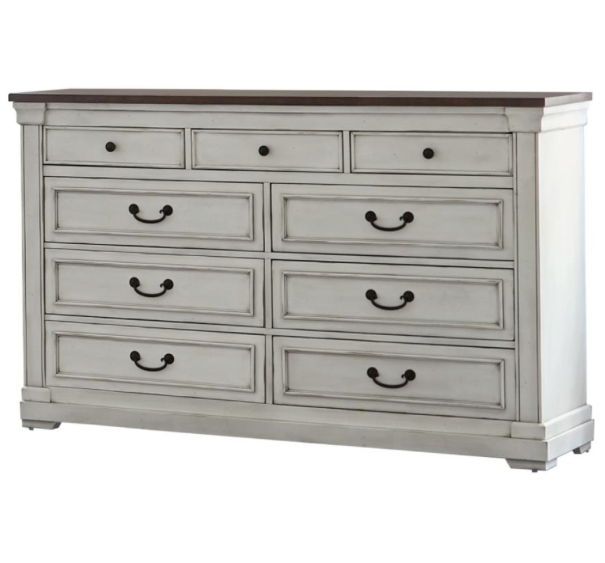 Hillcrest 5 Piece Queen Panel Bedroom Set White And Dark Rum