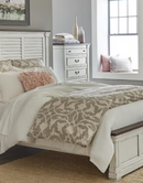 Hillcrest 5 Piece Queen Panel Bedroom Set White And Dark Rum