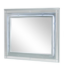 Gunnison Queen Panel Bed With LED Lighting Silver Metallic