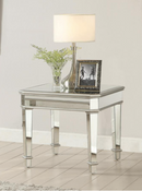 Cassandra Square Beveled Top Coffee Table Silver
