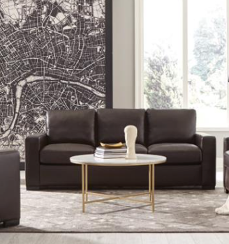 Boardmead 3-Piece Track Arms Living Room Set Dark Brown Leather Main