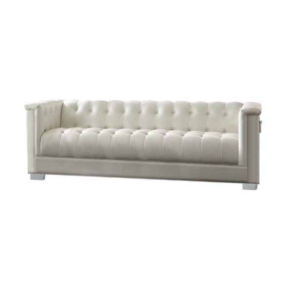 Chaviano Tufted Upholstered Pearl White. 3 PC SET