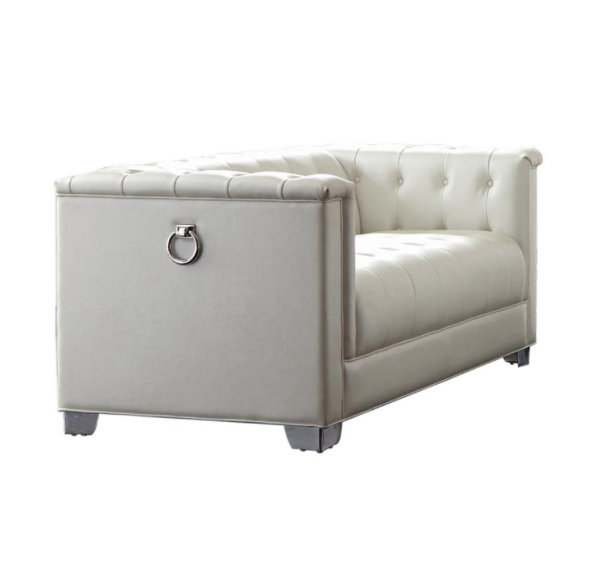 Chaviano Tufted Upholstered Pearl White. 3 PC SET