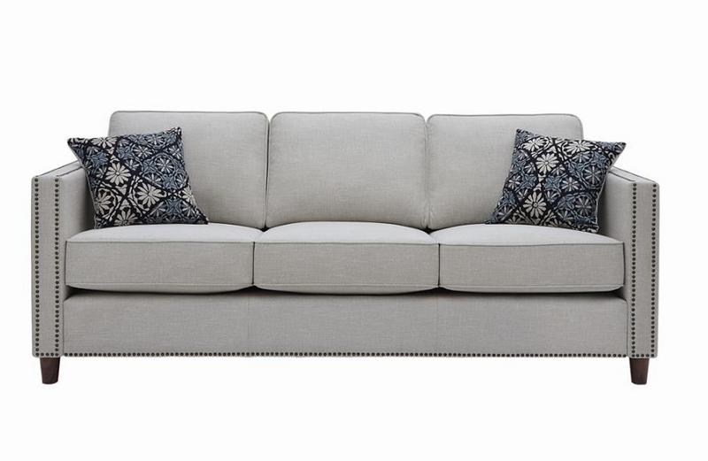 Coltrane Upholstered Sofa With Nailhead Trim Putty