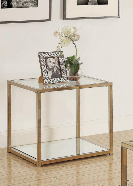 Coffee Table With Mirror Shelf Chocolate Chrome