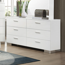 Felicity Queen Panel Bed Glossy White. 4 PC SET