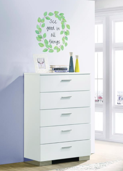 Felicity Queen Panel Bed Glossy White. 4 PC SET