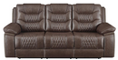 Flamenco 3-Piece Tufted Upholstered Motion Living Room Set Brown