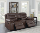 Flamenco 3-Piece Tufted Upholstered Motion Living Room Set Brown