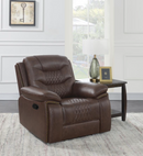 Flamenco 3-Piece Tufted Upholstered Motion Living Room Set Brown