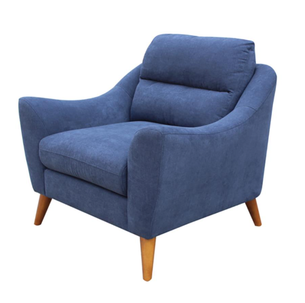 Gano Sloped Arm Living Room Set Navy Blue