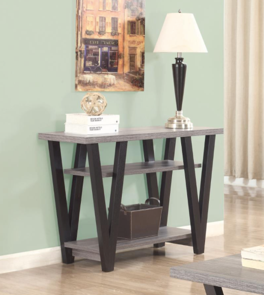 Higgins V-Shaped Coffee Table Black And Antique Grey