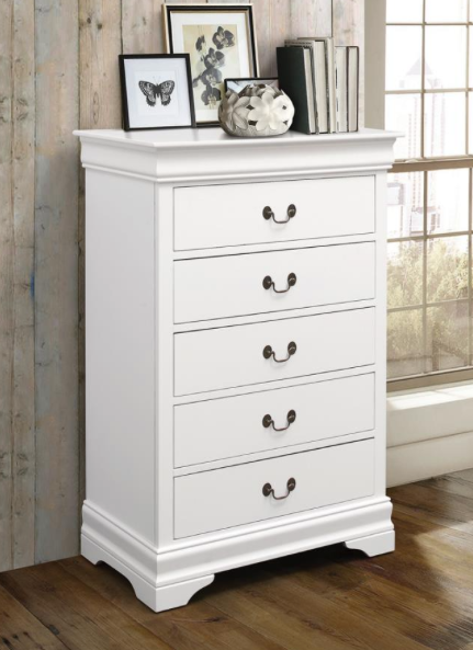 Louis Philippe Queen Sleigh Panel Bed White