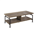 Shelf Storage End Table Rustic Oak And Black