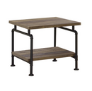 Shelf Storage End Table Rustic Oak And Black