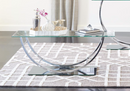 U-Shaped Coffee Table Chrome And 2 End Table. 3 PC SET