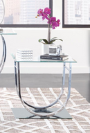 U-Shaped Coffee Table Chrome And 2 End Table. 3 PC SET
