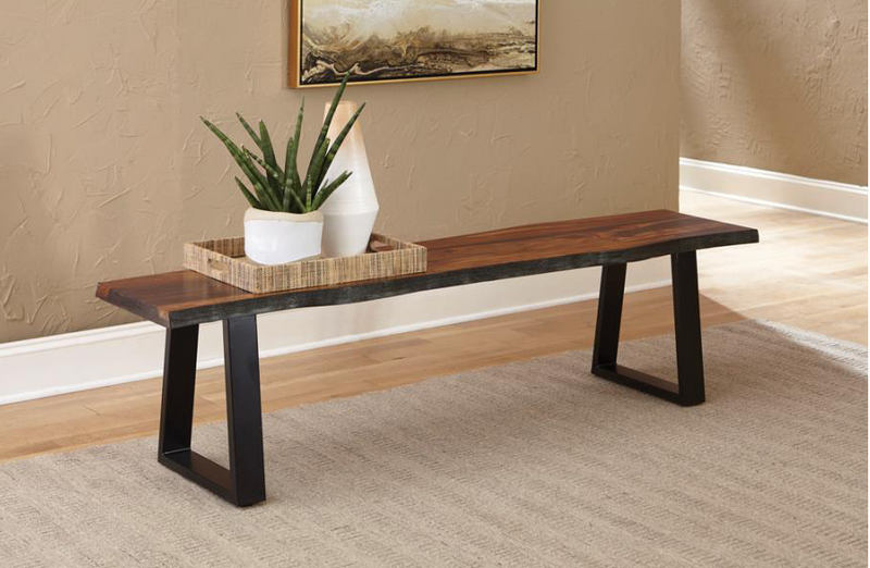 Ditman Live Edge Dining Table Grey Sheesham And Black