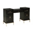 Formosa 4-Drawer Vanity Desk Americano And Rose Brass