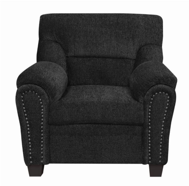 Clemintine Upholstered Sofa With Nailhead Trim Graphite