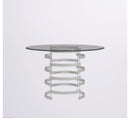 Maximilian 47.25" Pedestal Dining Table and 4 chairs