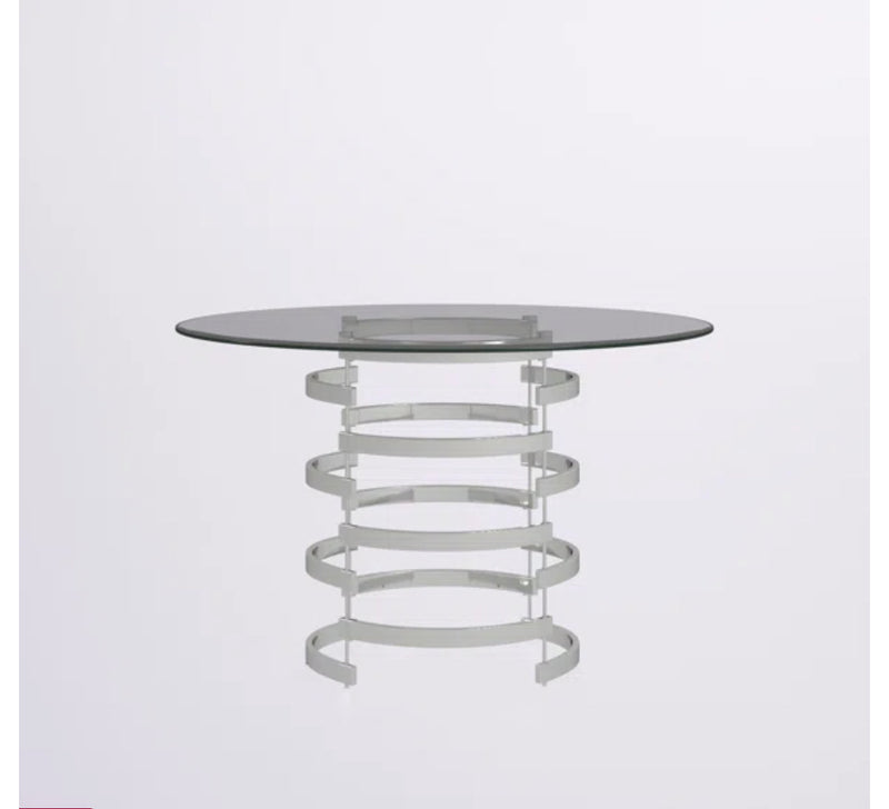 Maximilian 47.25" Pedestal Dining Table and 4 chairs