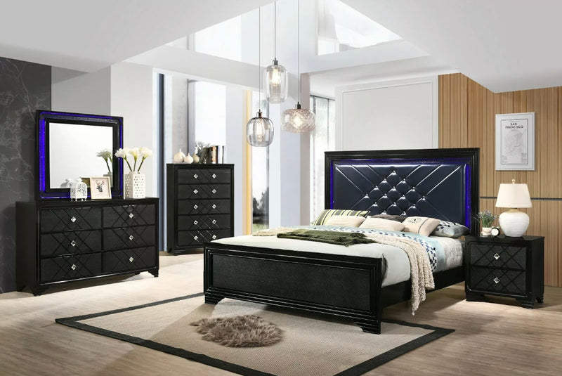 Penelope 5-Piece Queen Bedroom Set Midnight Star And Black
