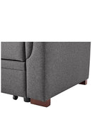 Lilola Home Lucca Linen Reversible Sleeper Sectional Sofa Steel Gray