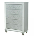 Gunnison Queen Panel Bed With LED Lighting Silver Metallic