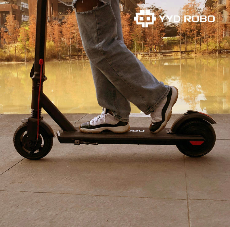 YYD ROBO Electric Kick Scooter for Adults - 350W Brushless Motor Max Speed 18.64mph,Max Load 264lbs One-Step Fold for Commute and Travel