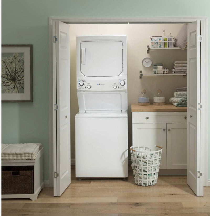 GE - 3.9 Cu. Ft. Top Load Washer and 5.5 Cu. Ft. Electric Dryer Laundry Center - White