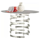 Maximilian 47.25" Pedestal Dining Table and 4 chairs