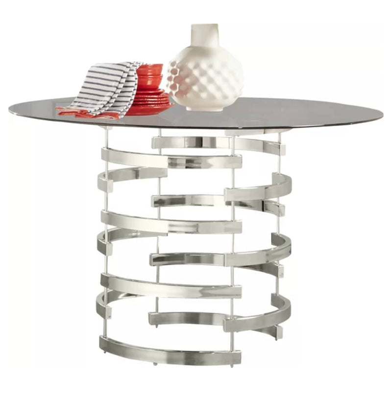 Maximilian 47.25" Pedestal Dining Table and 4 chairs