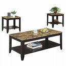Occasional Table Set With Shelf Cappuccino. 3-Piece